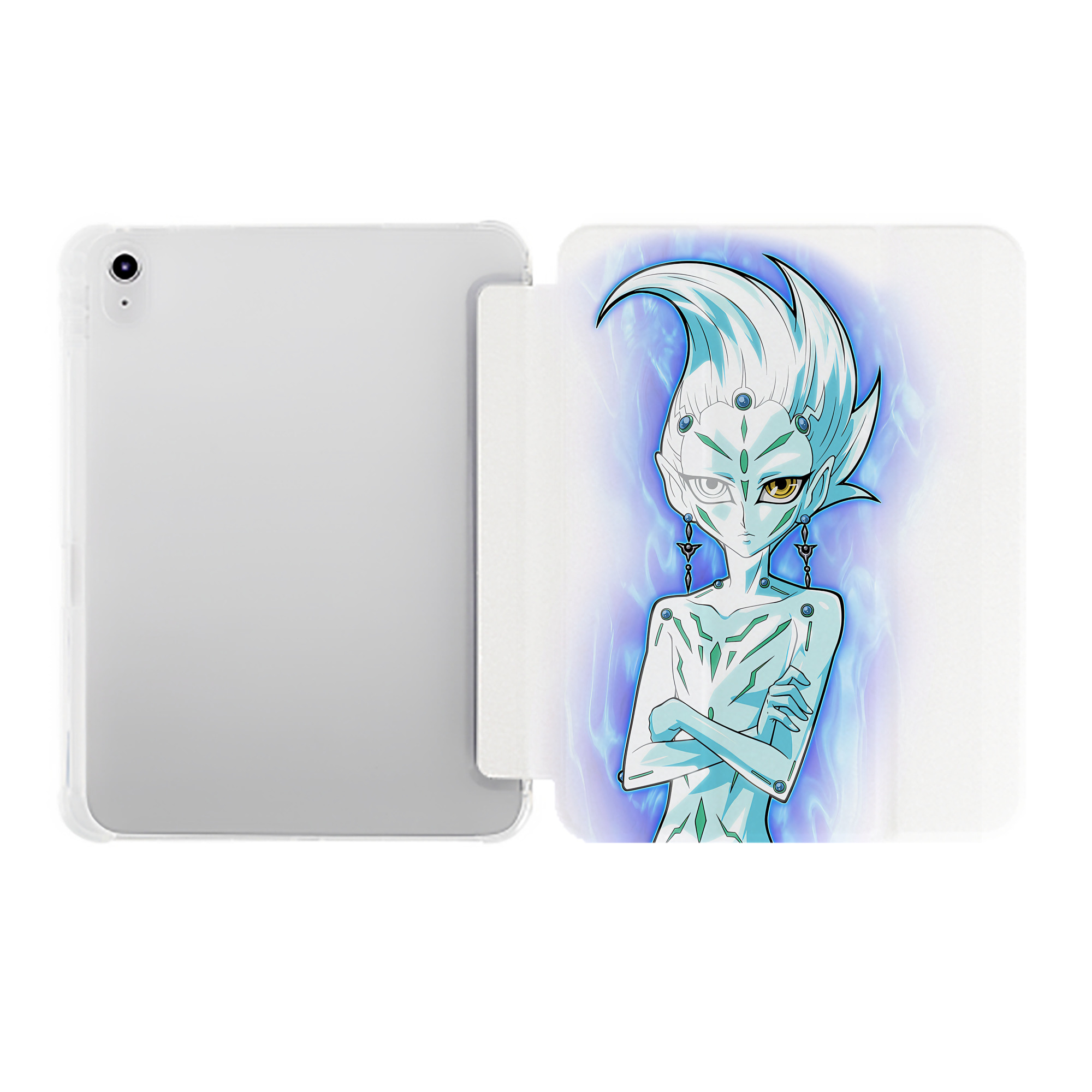 （画像用） 遊☆戯☆王 Yu-Gi-Oh! IPad ケース ペン収納付き 三つ折りスタンド PUレザー×シリコン 対応機種9.5/10.5/10.9インチ